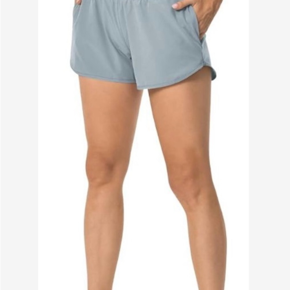 Blue Athletic Shorts with Elastic Waistband and Built-in Liner